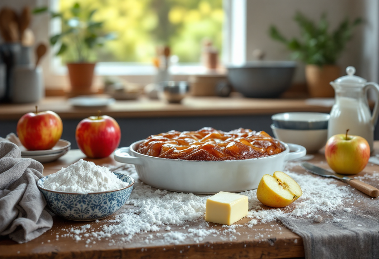 Torta rovesciata alle mele con caramello dorato