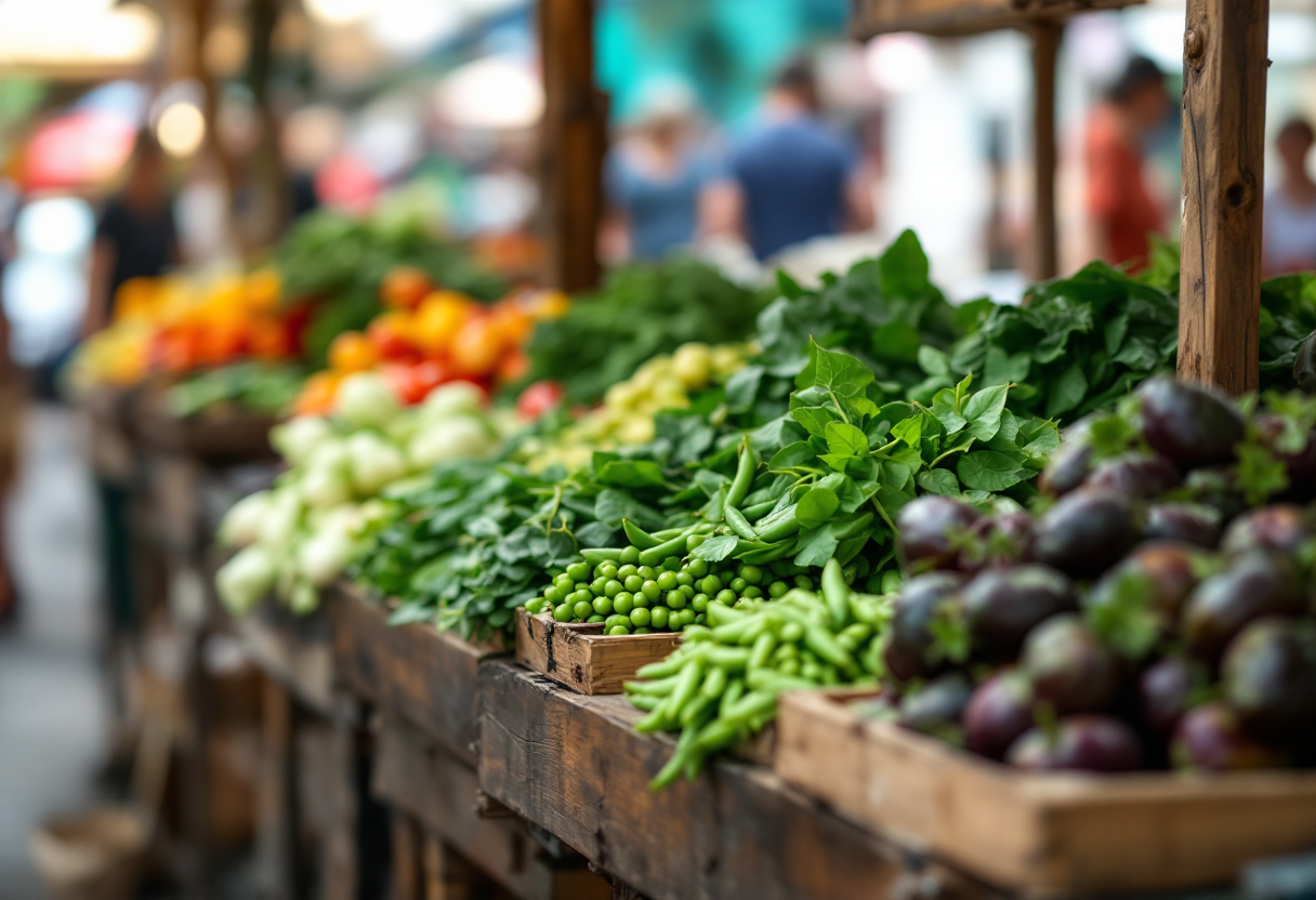 Varie verdure ricche di proteine su un tavolo