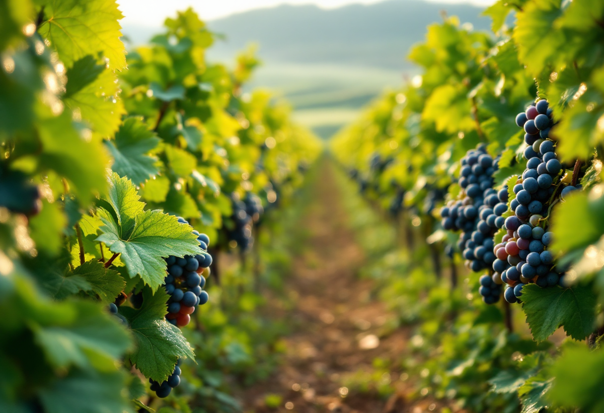 Vino vegano italiano in un calice elegante