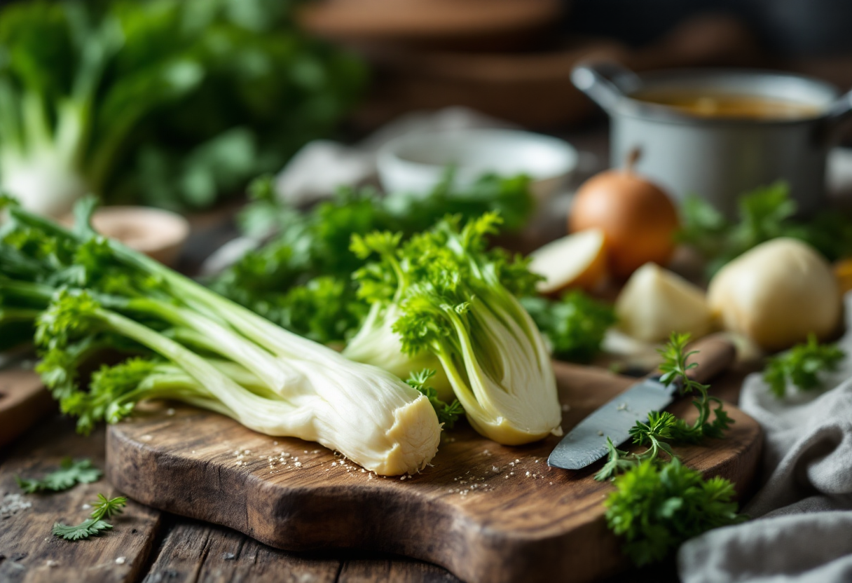 Zuppa detox calda con finocchi e sedano rapa per l'inverno