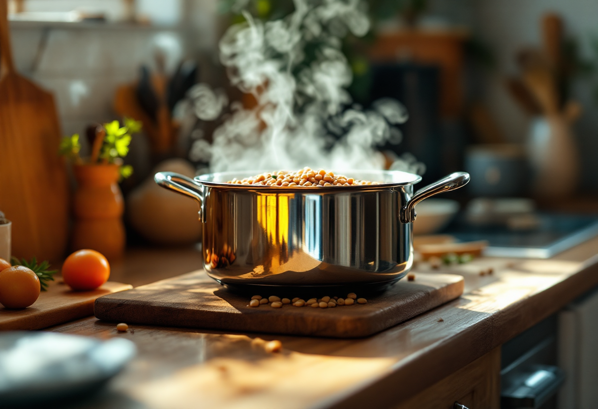 Zuppa calda di lenticchie e zenzero in una ciotola