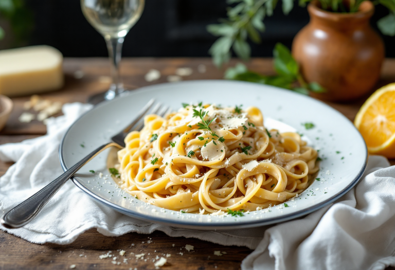 Piatto di casarecce al ragù bianco con formaggio blue shropshire