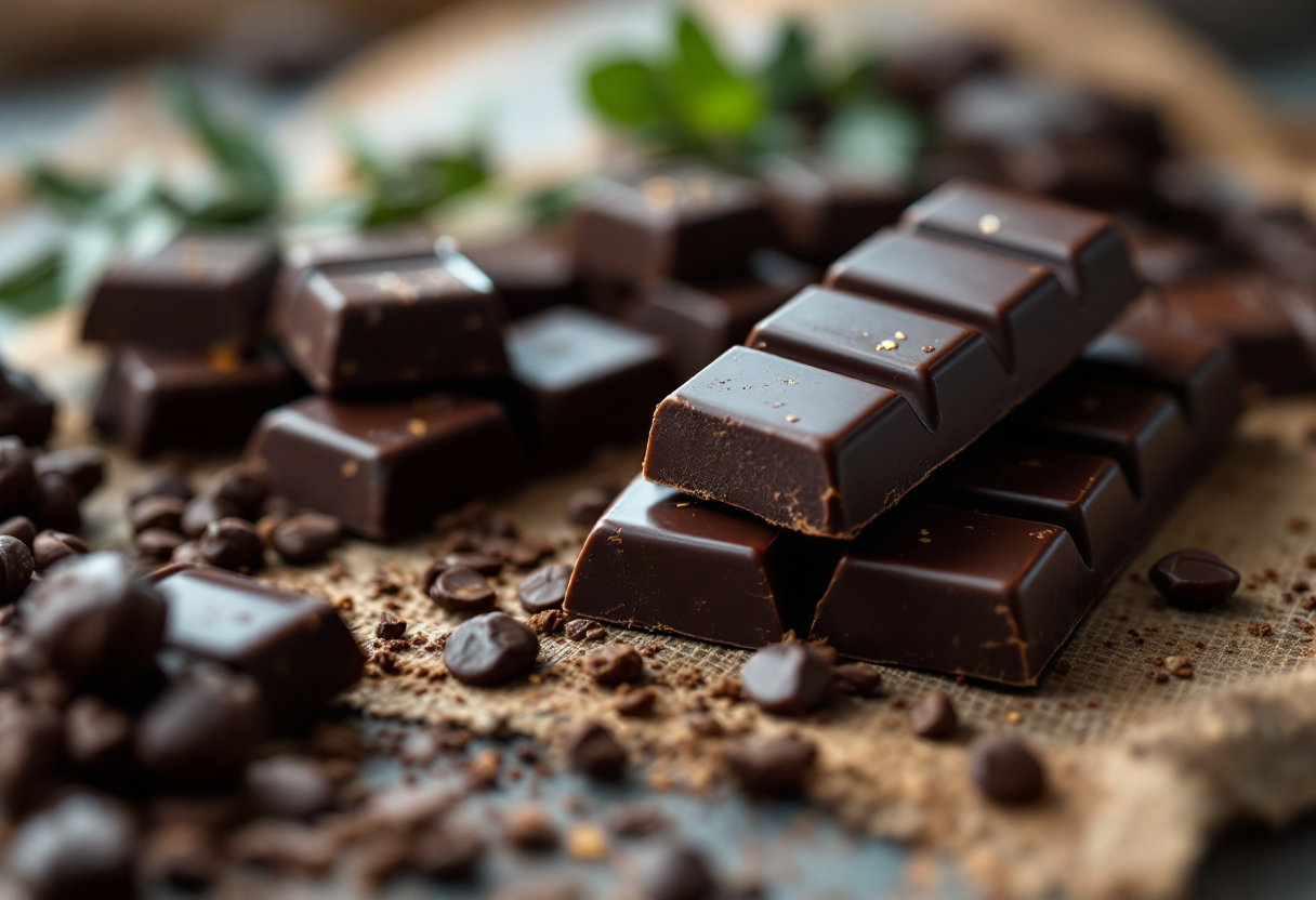 Cioccolato fondente vegano di alta qualità