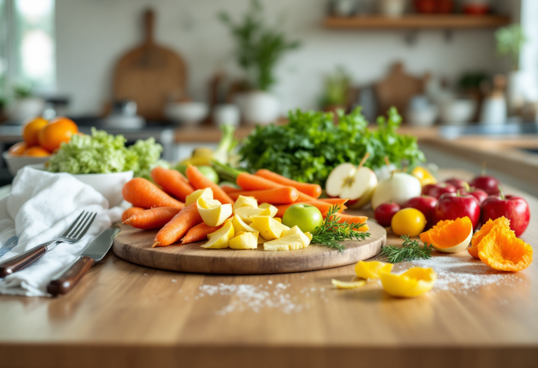 Immagine di un corso di cucina vegana con focus sullo spreco alimentare