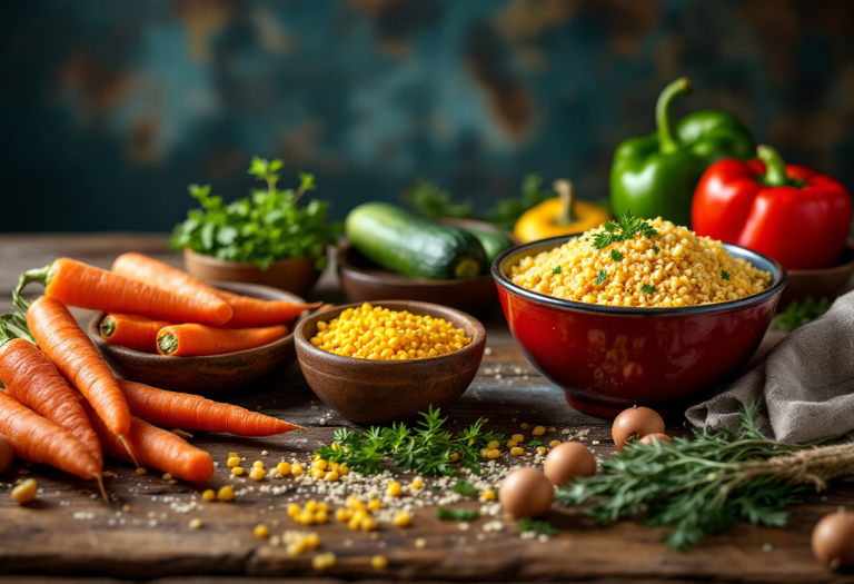 Couscous con verdure autunnali colorate e nutrienti