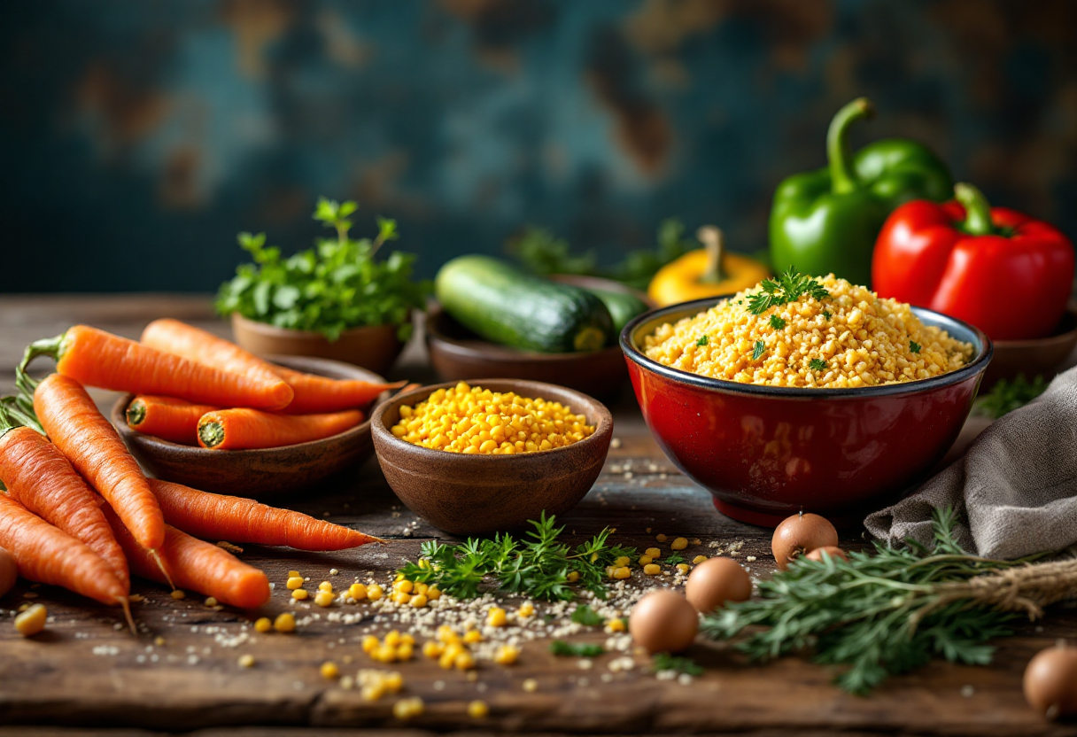 Couscous con verdure autunnali colorate e nutrienti