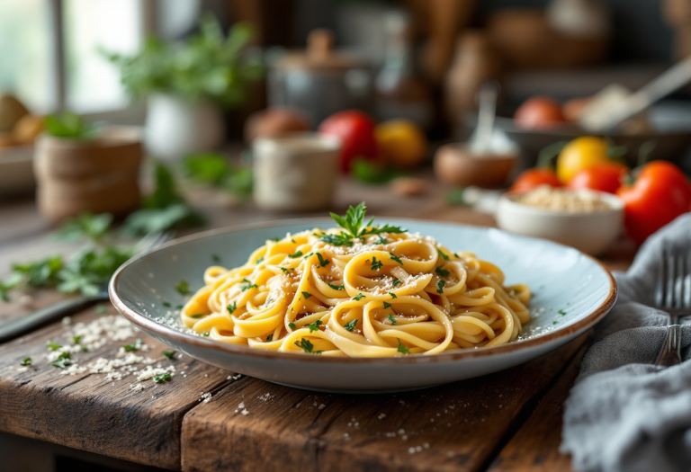 Pasta al pecorino con una consistenza cremosa e invitante