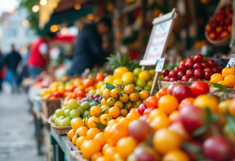 Frutta fresca in vendita nei mercati dei Paesi Baltici