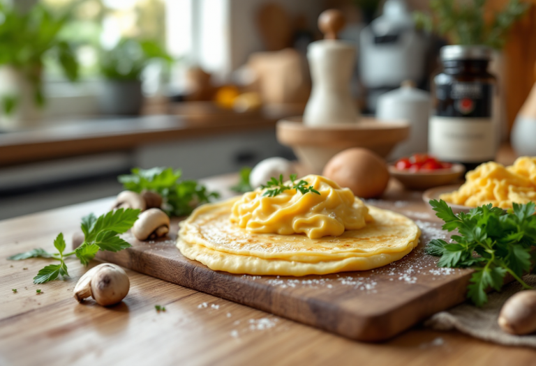 Crespelle farcite con funghi e besciamella cremosa