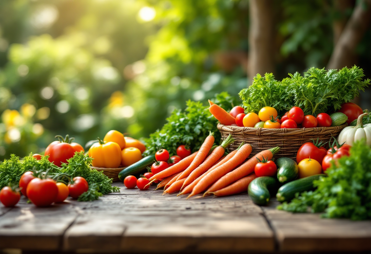 Piatto colorato di cibi vegetali freschi e salutari