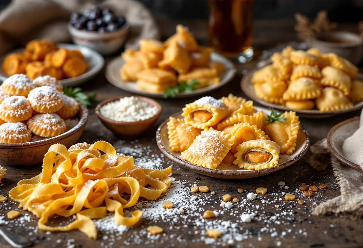 Deliziosi dolci di Carnevale come chiacchiere e frittelle