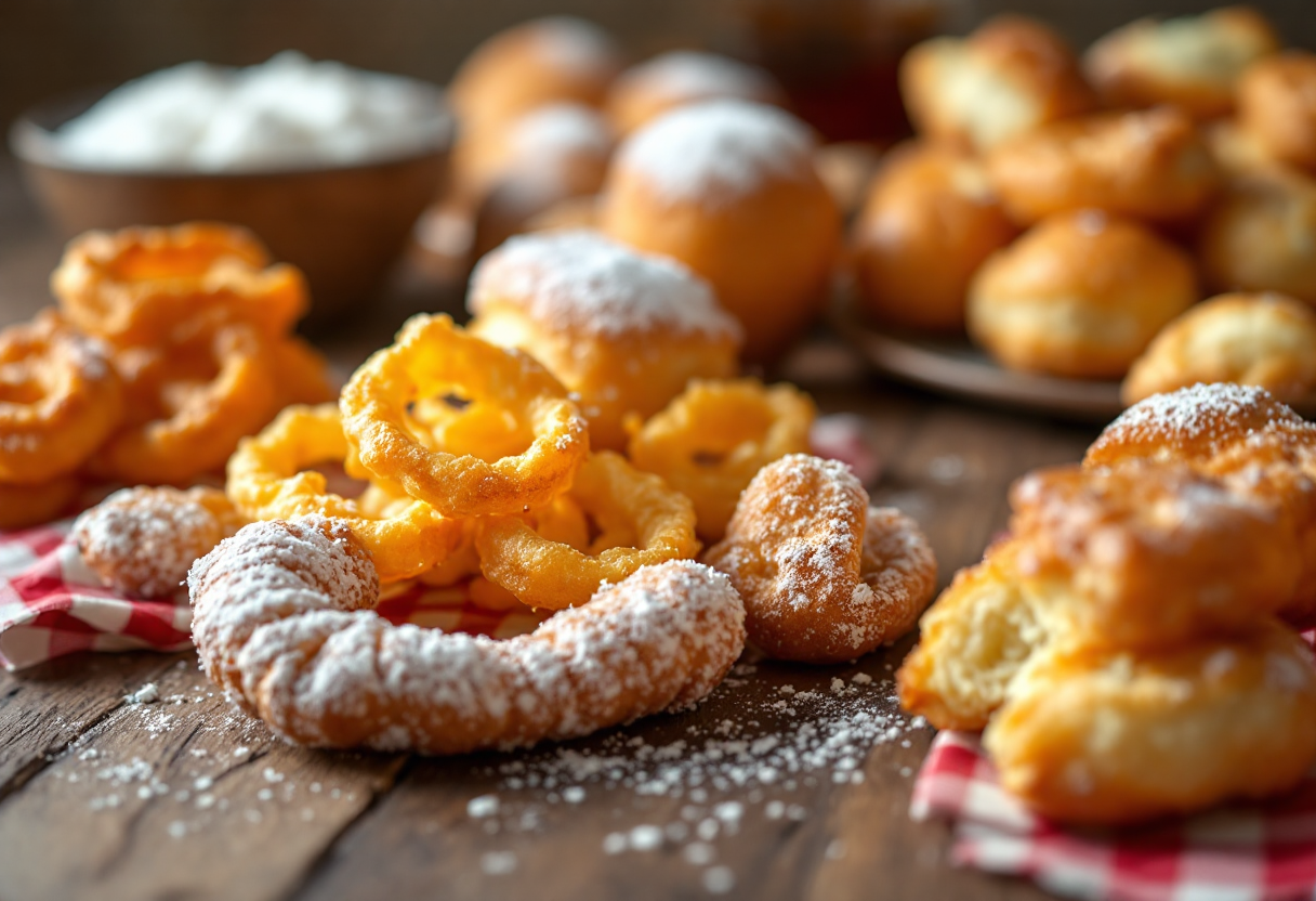 Frittelle e chiacchiere tipiche del Carnevale campano