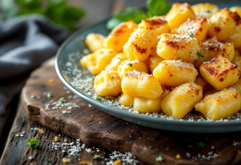 Gnocchi di semolino gratinati con formaggio e spezie