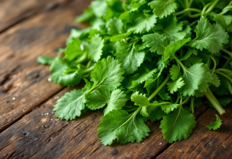 Cime di rapa fresche pronte per la pulizia e conservazione