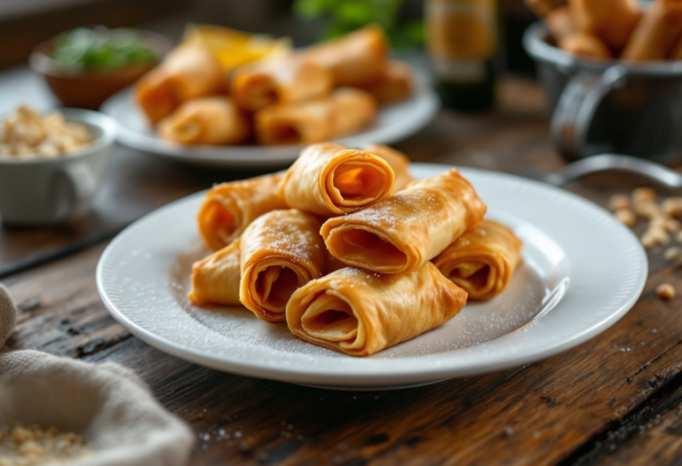 Involtini di pasta fillo ripieni di carciofi dorati