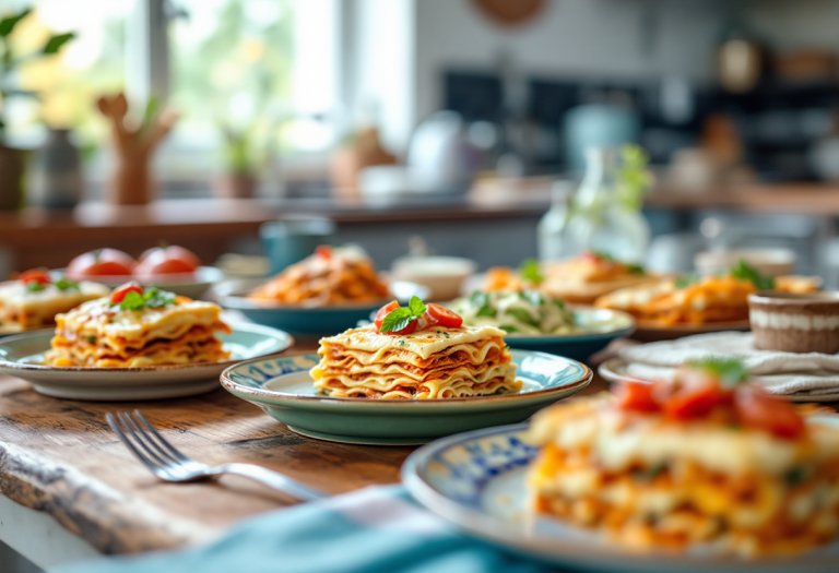 Deliziose lasagne italiane pronte da gustare