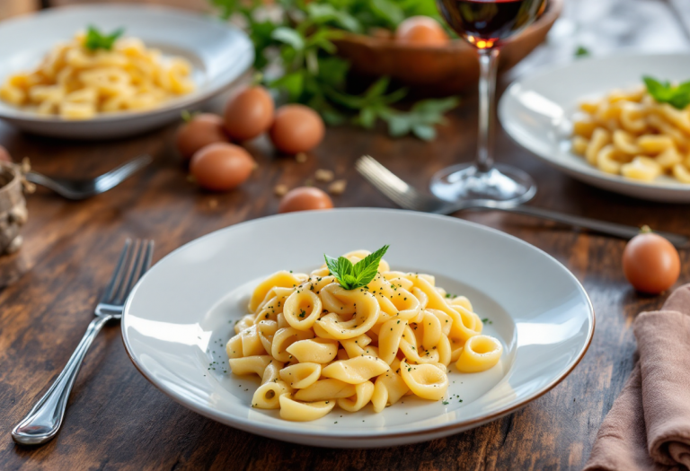 Maccheroni alla Garibaldina con ingredienti freschi