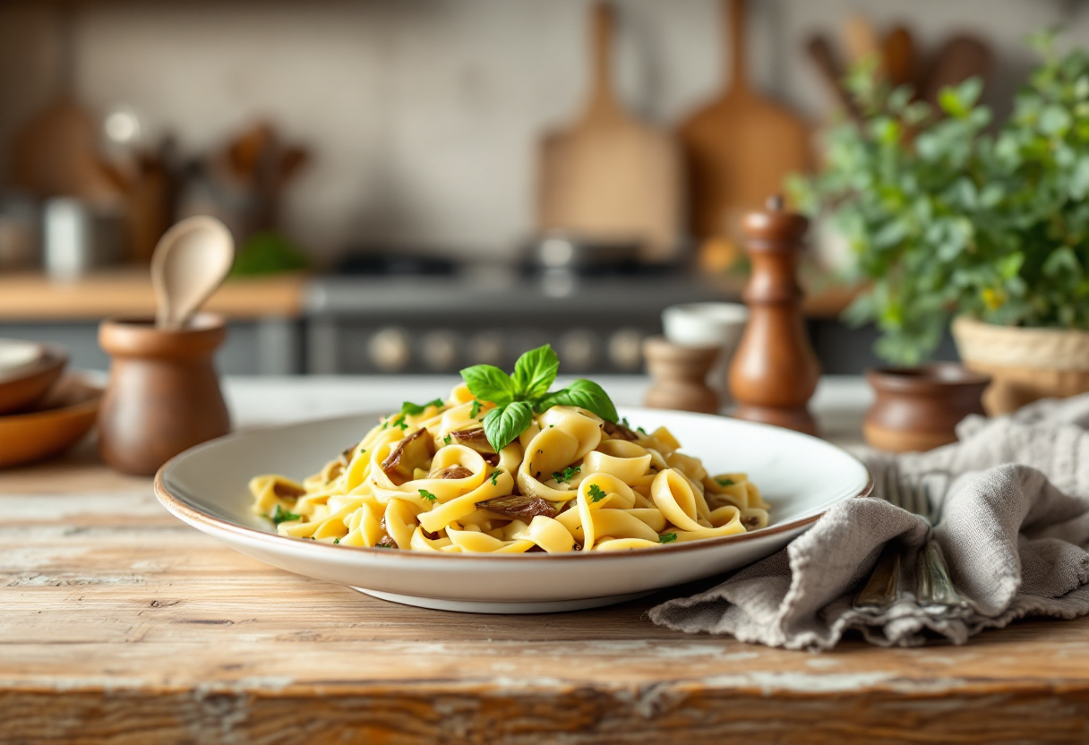 Pasta con carciofi, piatto tipico della cucina romana