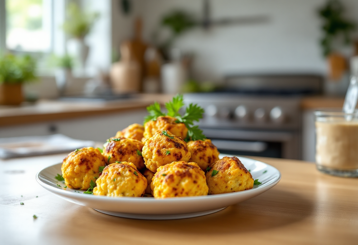 Polpette di cavolfiore al forno dorate e croccanti