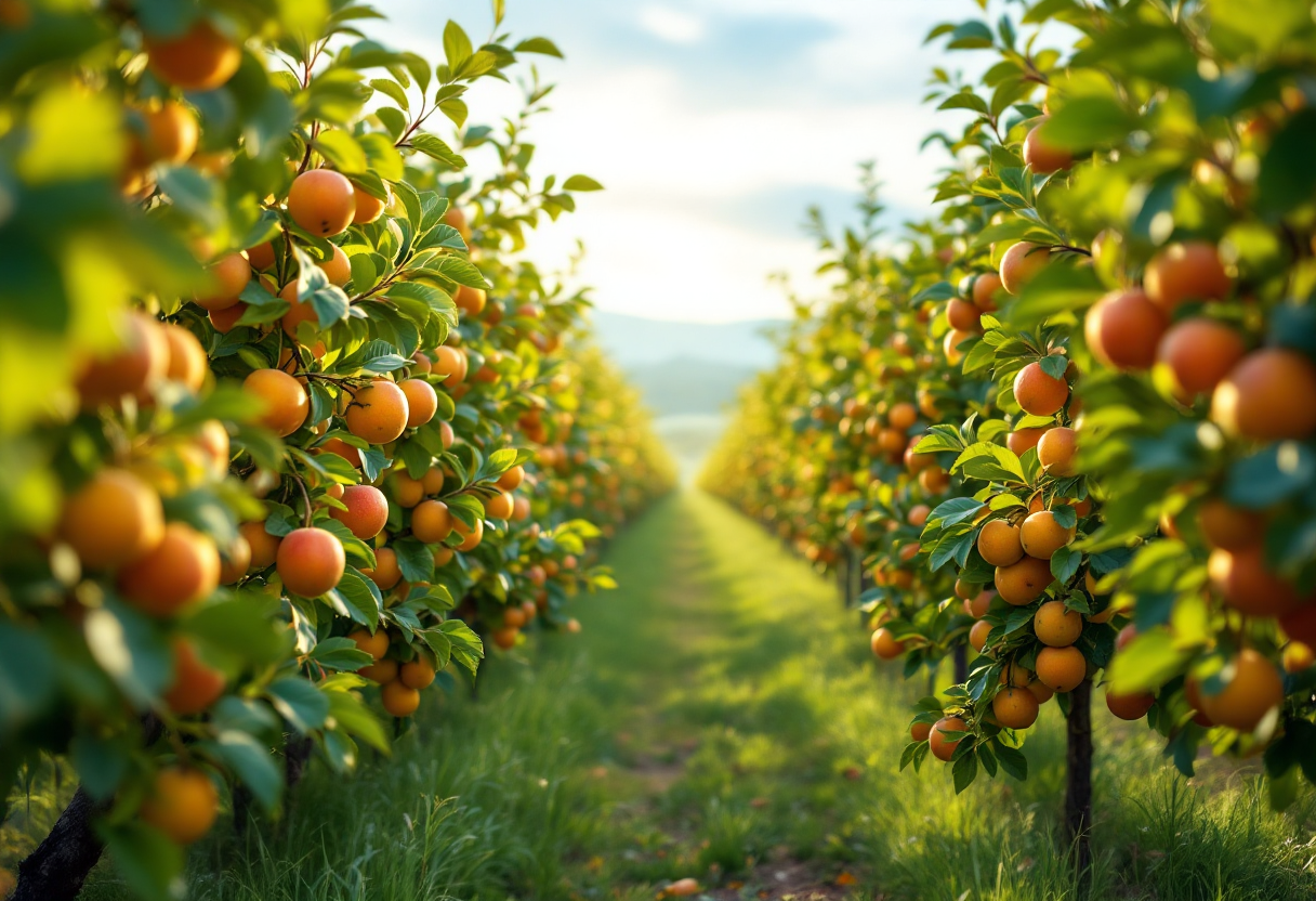 Coltivatori di pomacee con frutti freschi