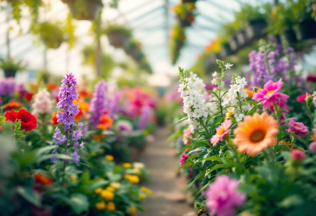 Vivaio Gulli con piante fiorite per la primavera