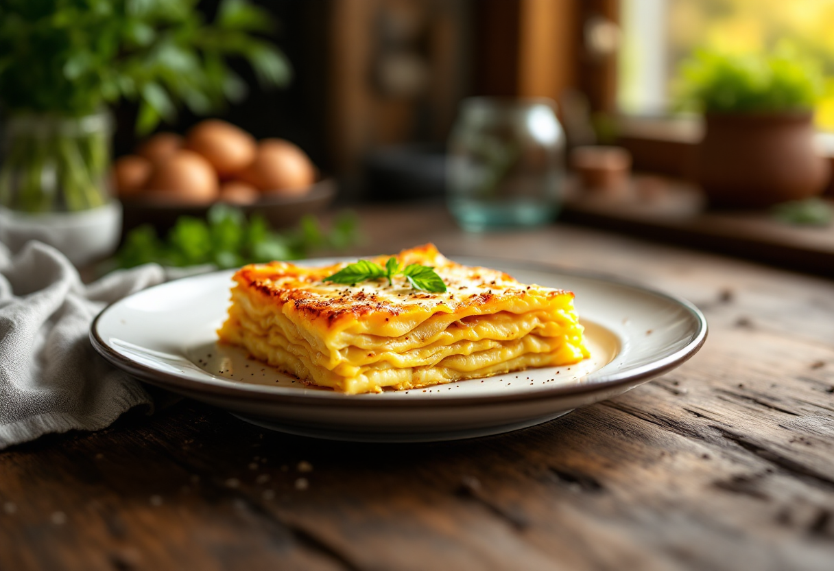 Deliziose lasagne di patate con ingredienti freschi