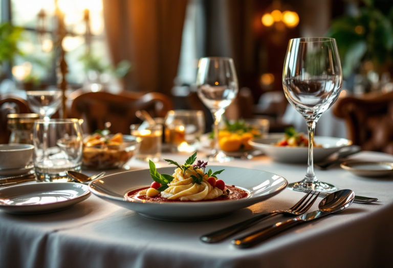 Interno del ristorante italiano di Louis Vuitton a Milano