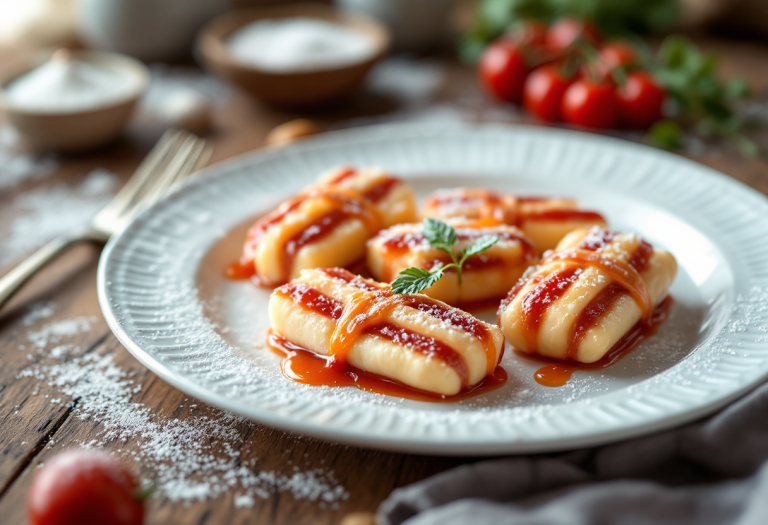 Piatto di sanguinaccio tradizionale italiano con decorazioni