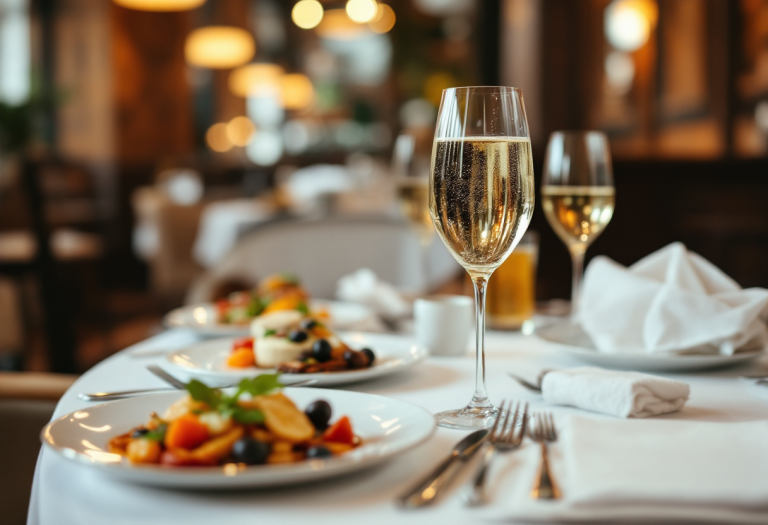 Un calice di vino rosso servito al ristorante Vino al Vino