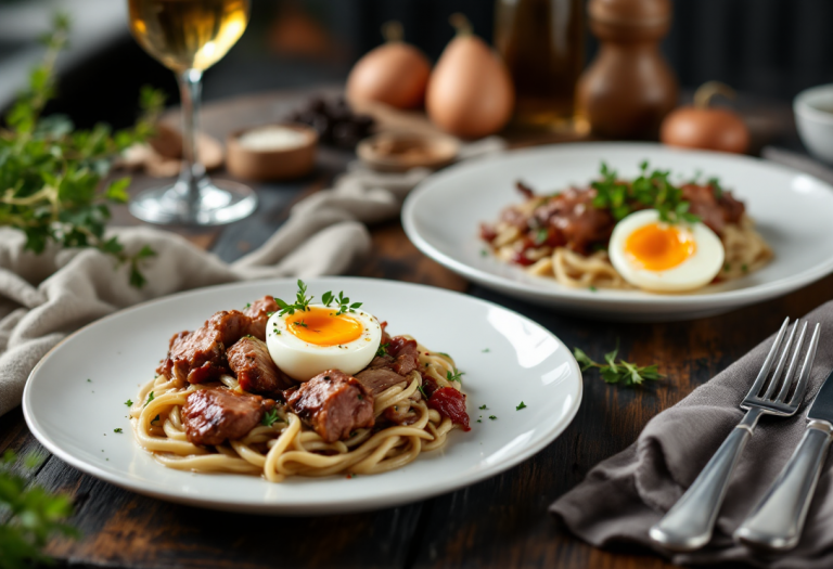 Carne e uova di struzzo fresche e gustose