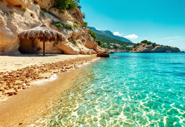 Vista panoramica della spiaggia di Campus in Sardegna