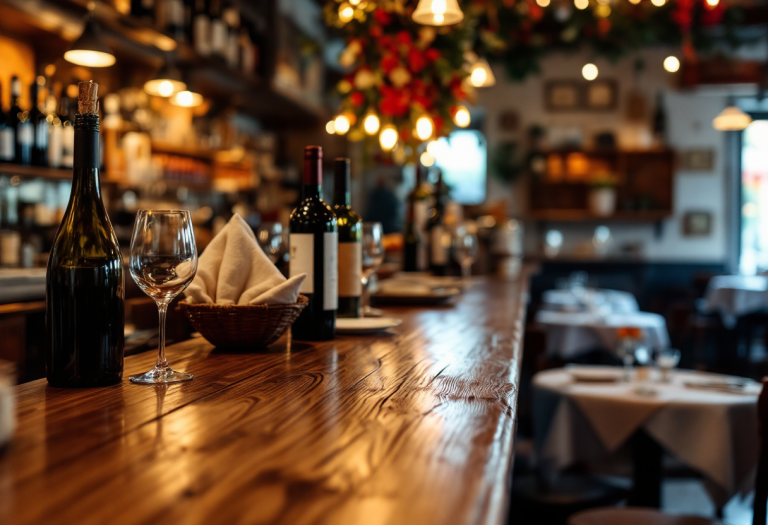 Interno dell'osteria Statt a Milano con piatti tipici abruzzesi