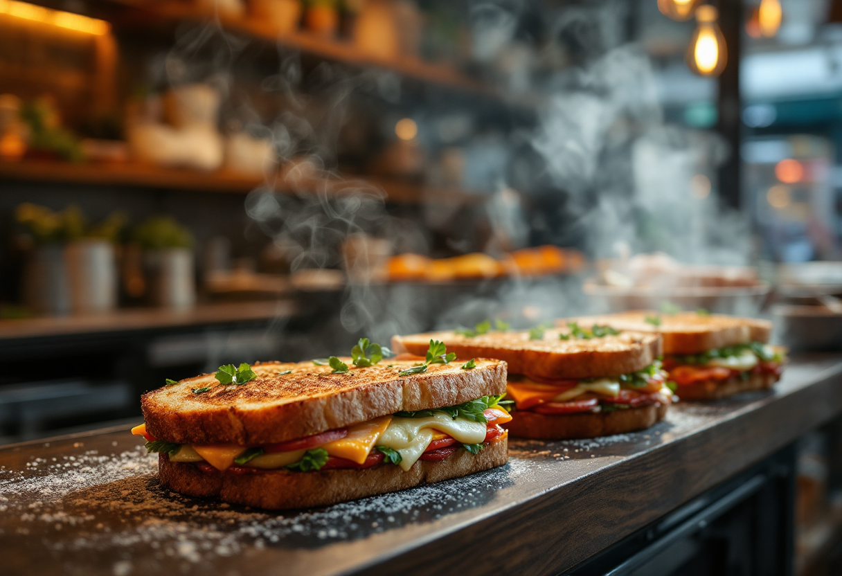 Un delizioso toast gourmet servito a Milano