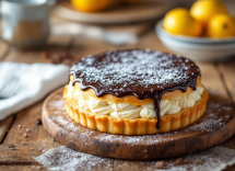 Torta Susanna, dolce tipico di Parma con crema e frutta