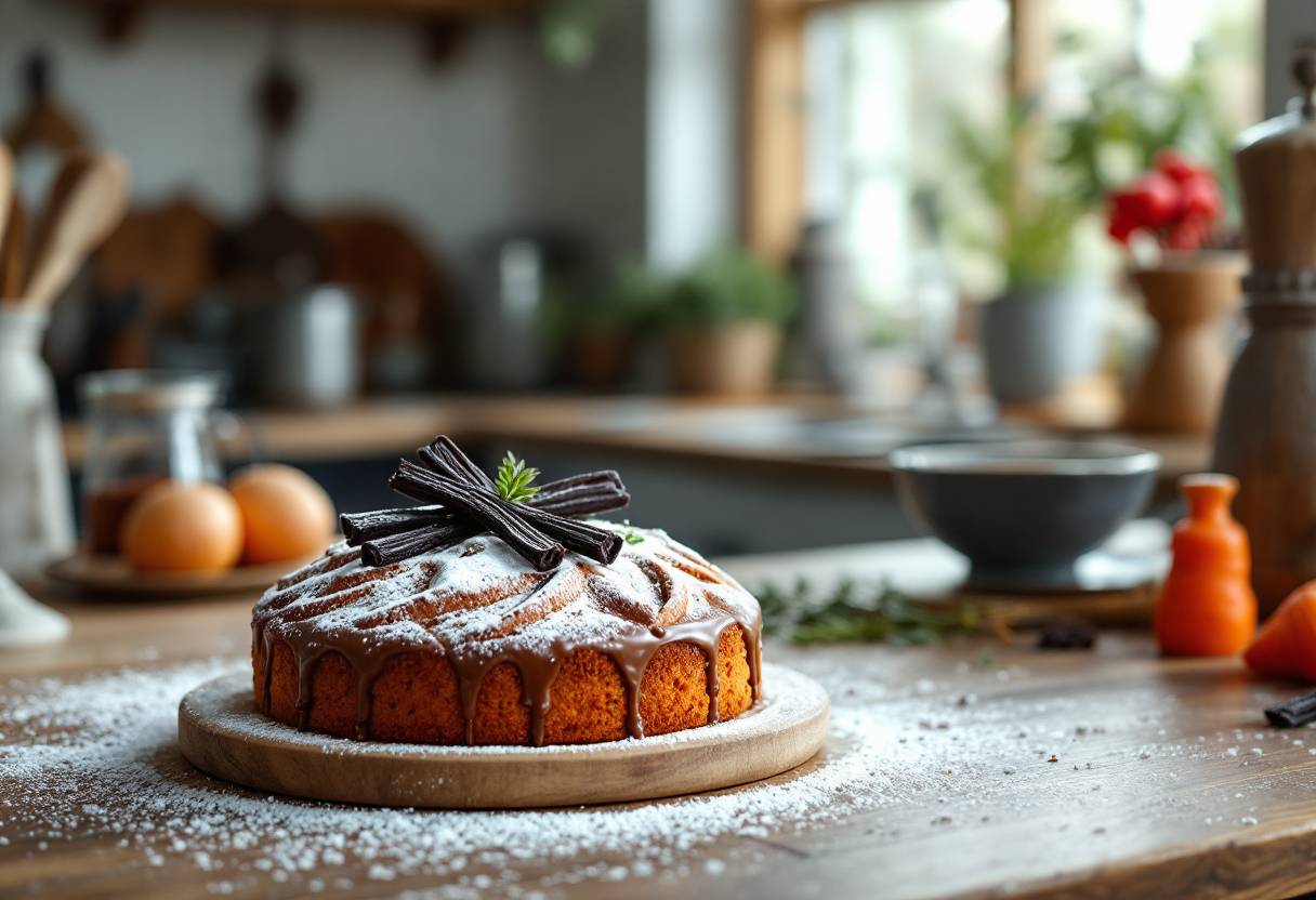 Deliziosa torta di carote e zenzero con liquirizia