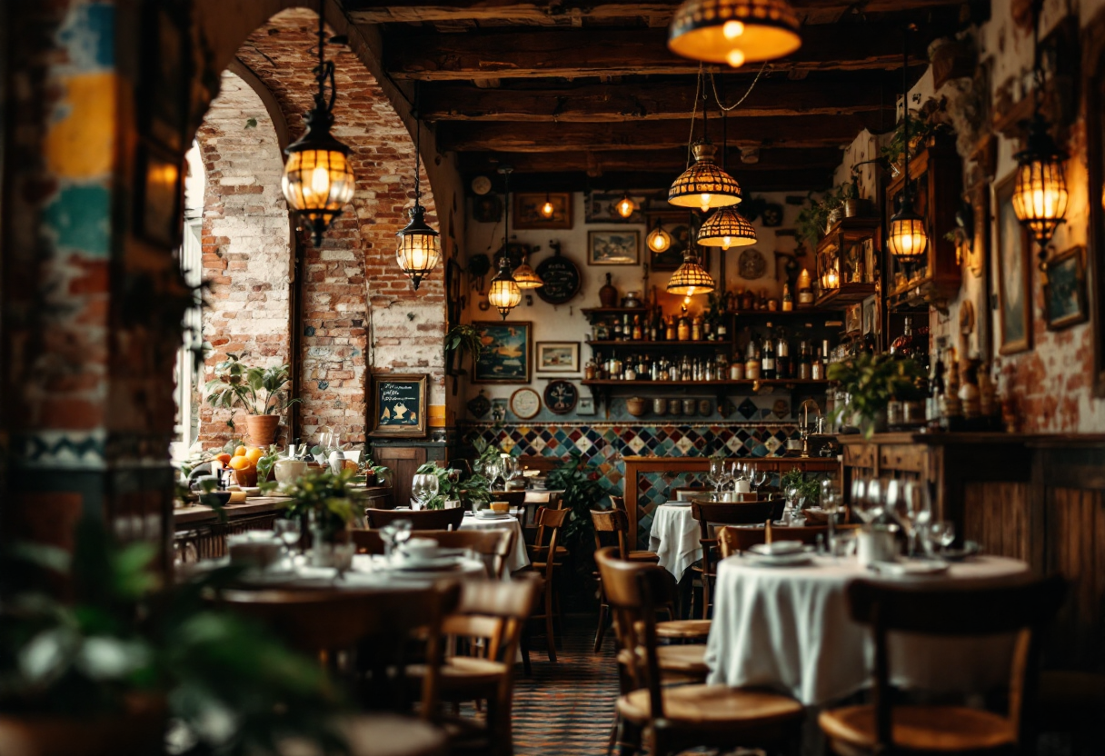 Interno della Trattoria del Local a Venezia con piatti tipici