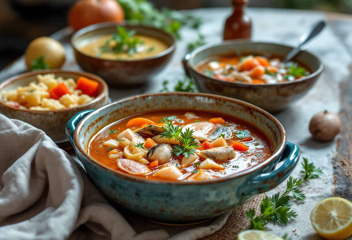 Deliziose zuppe di pesce tipiche delle regioni italiane