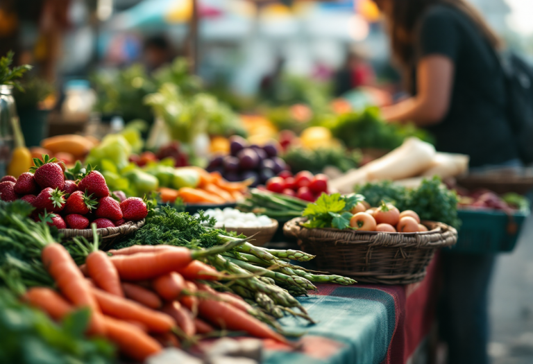 Varietà di alimenti primaverili freschi e nutrienti