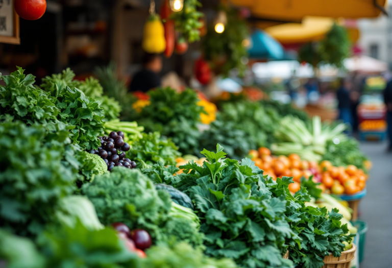 Varietà di alimenti freschi primaverili per una dieta sana