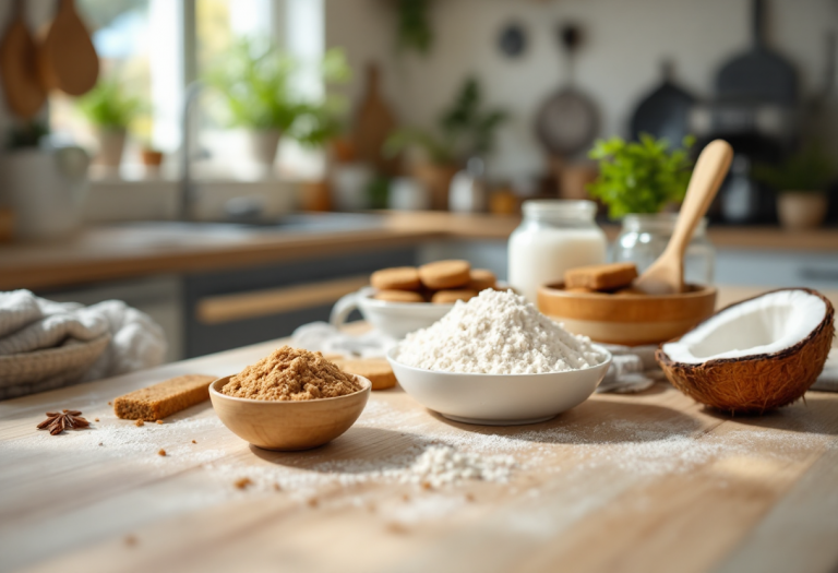 Biscotti leggeri vegani su un piatto decorativo