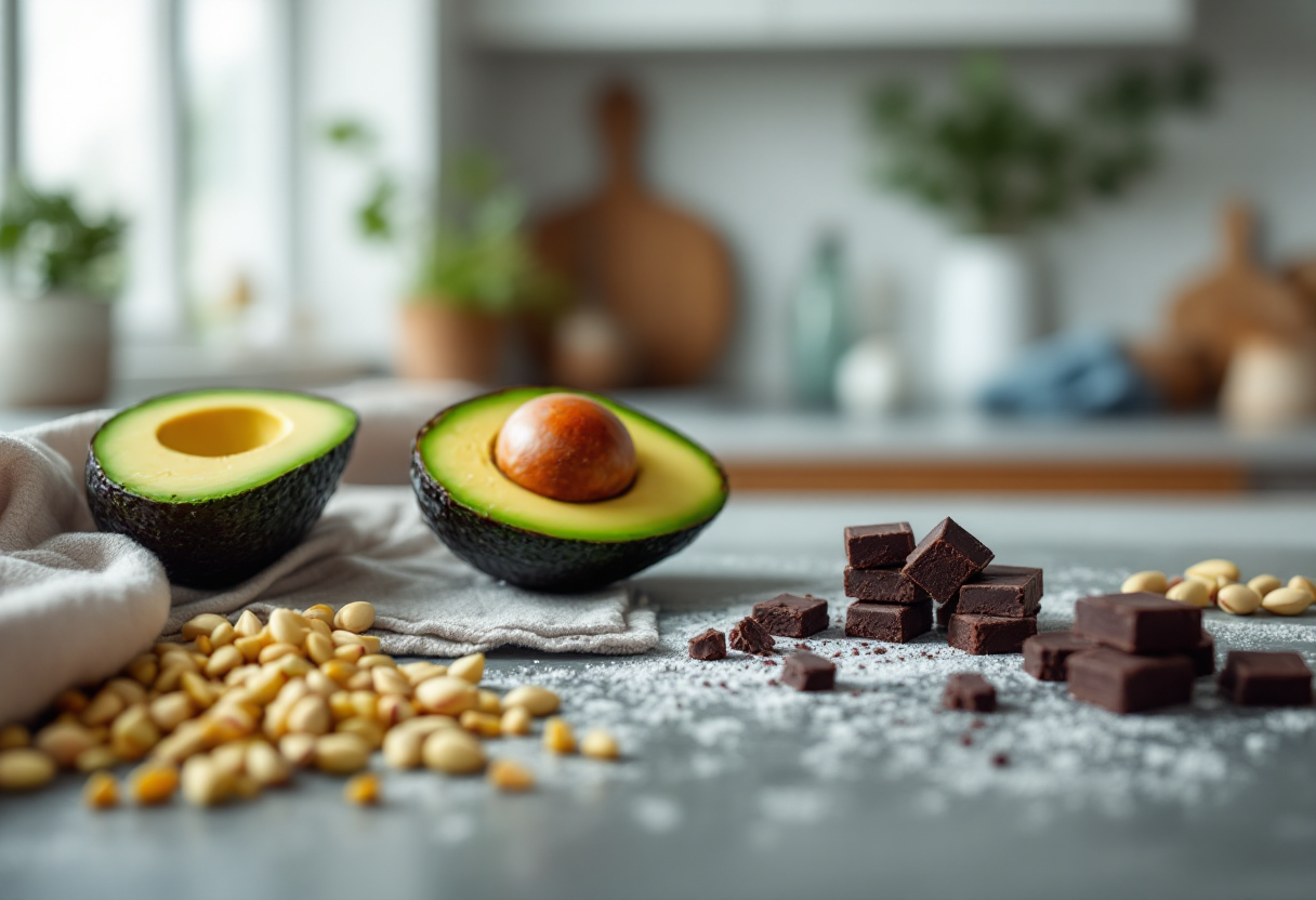 Brownies deliziosi con pistacchi e avocado