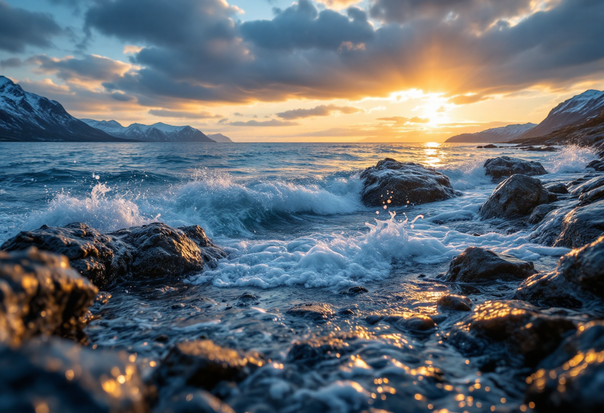 Immagine di balene in Norvegia durante la caccia