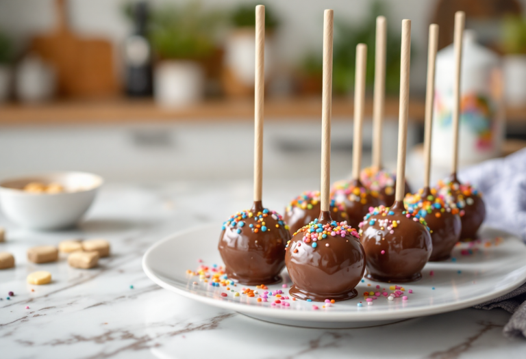 Deliziosi cake pops al cioccolato decorati