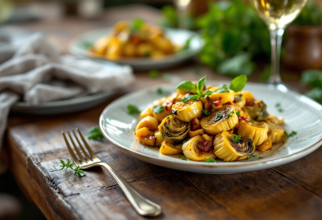 Carciofi alla giudia preparati dallo chef Claudio Sadler