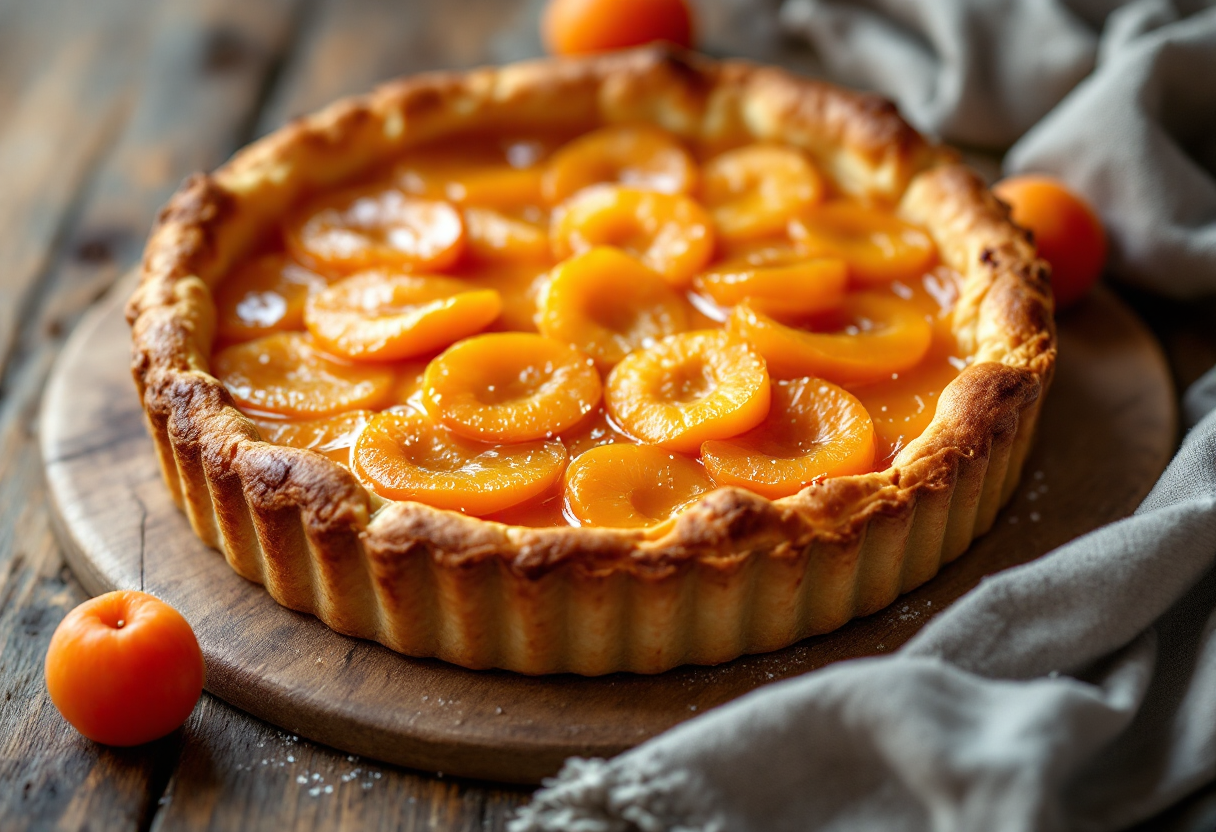 Crostata di albicocche fresca e deliziosa