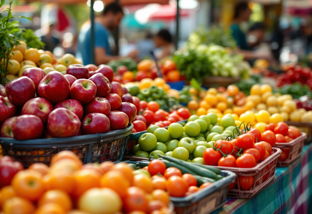 Grafico sull'evoluzione del commercio di frutta e verdura