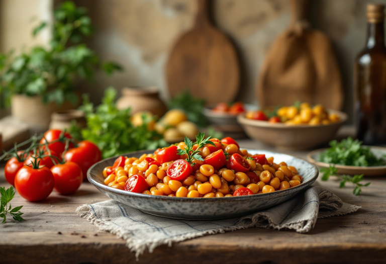 Fagioli all'uccelletto serviti in un piatto tradizionale