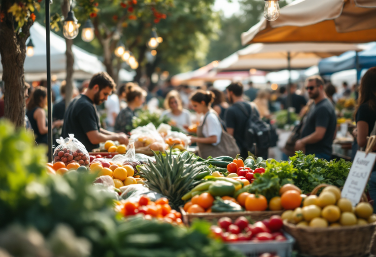 Immagine del FarmFood Festival a Merano con cibi tipici