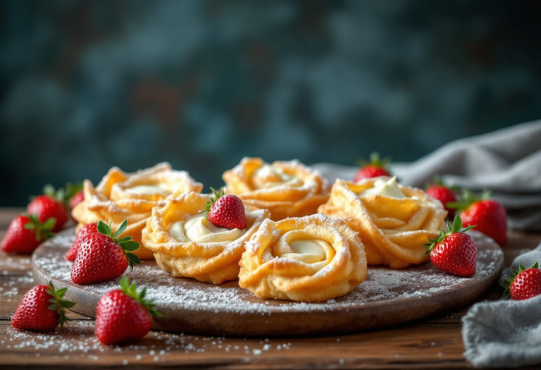 Fiori di fragole fritti, dolci tipici di Carnevale