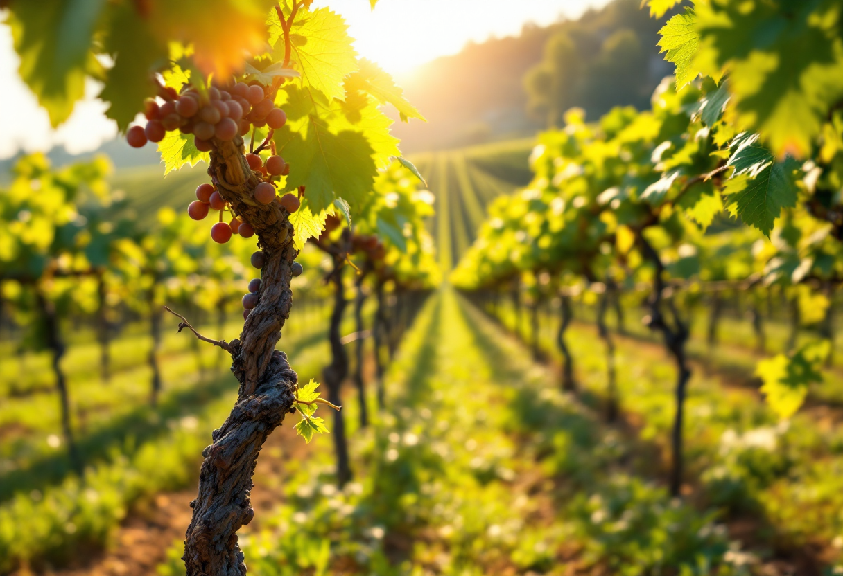 Vigneti di Franciacorta con uve per spumante